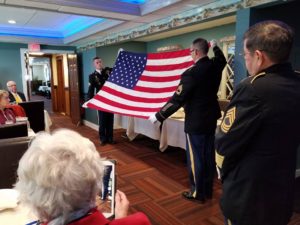 Flag folding at our chapter's Veterans Day meeting